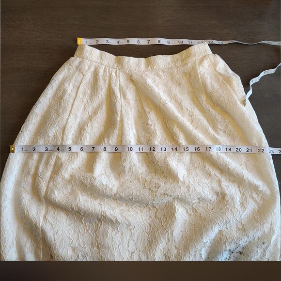 J Crew Collection Floral Lace Midi Skirt and Cropped Top Ivory Set Size 0 - Picture 7 of 16